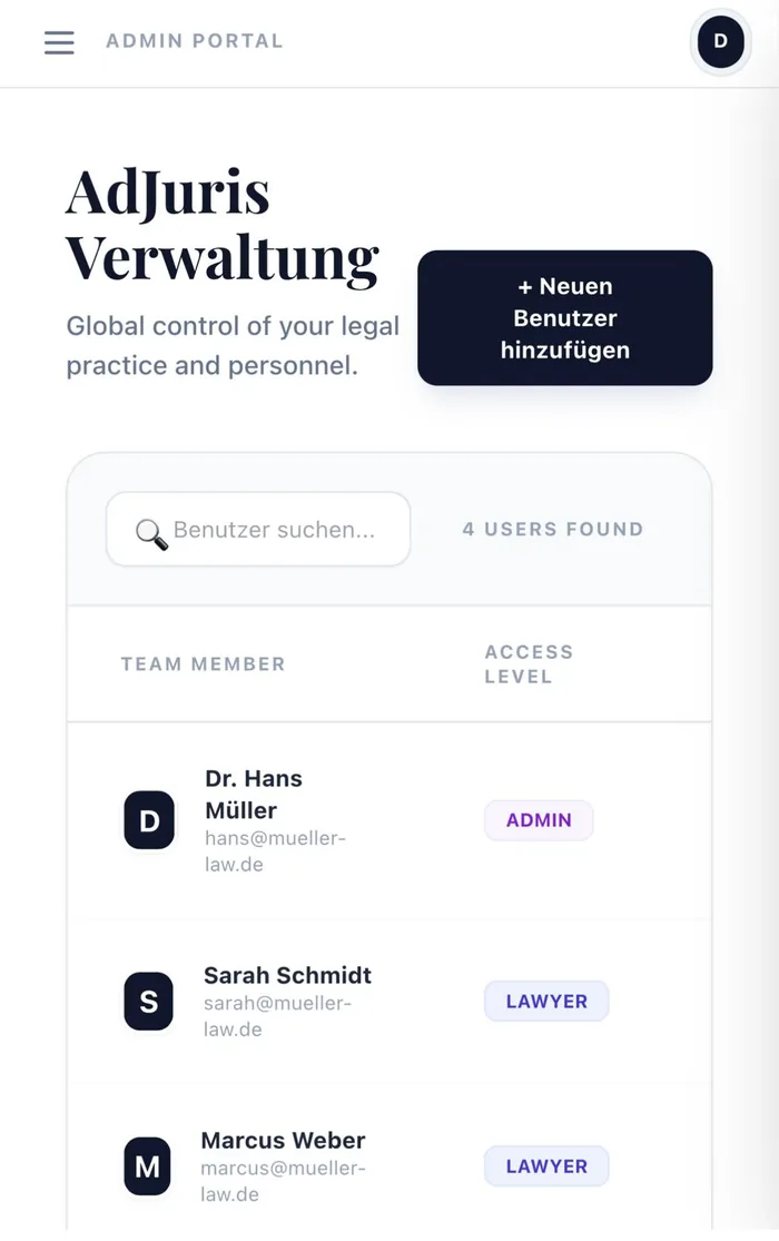 Admin portal